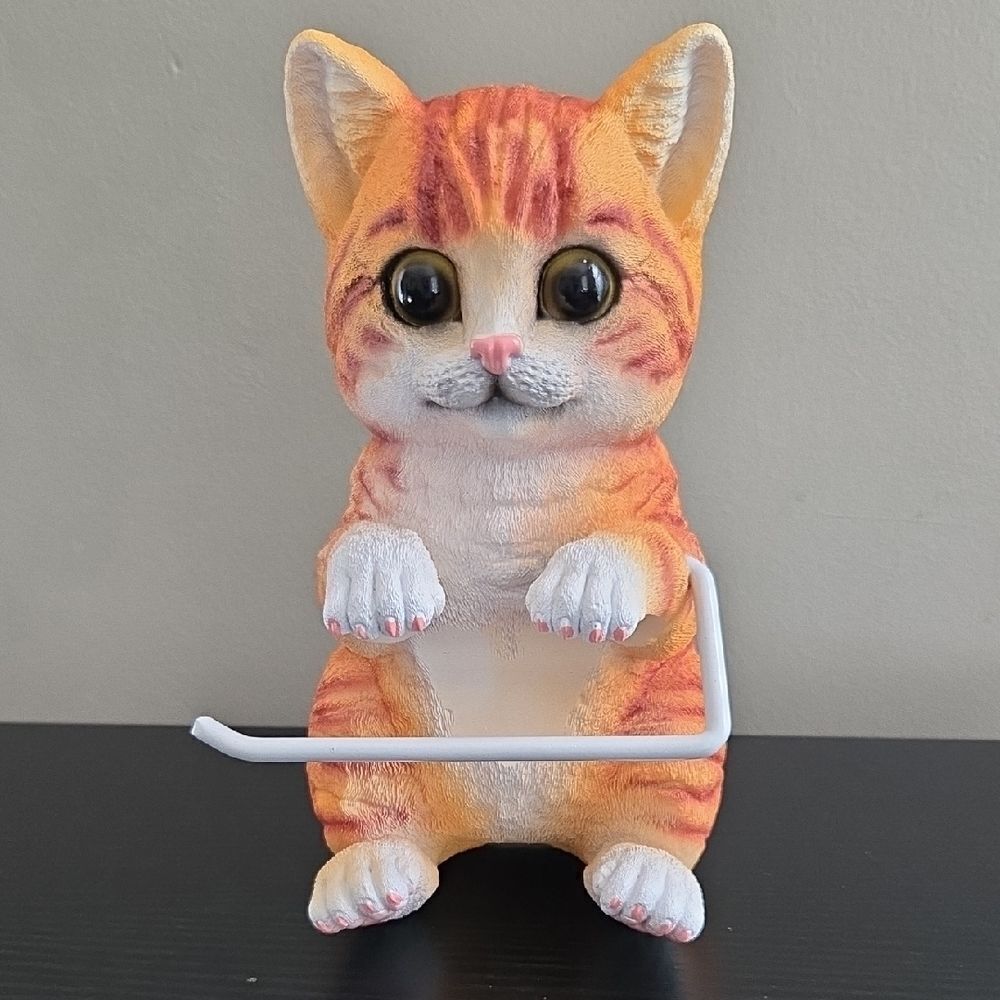 Orange Tabby Cat Toilet Paper Holder